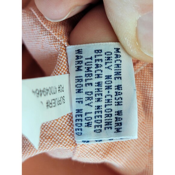 CLD Men's Medium Ralph Lauren Light Orange Spring Cotton Dress Shirt Button Down - Picture 9 of 9